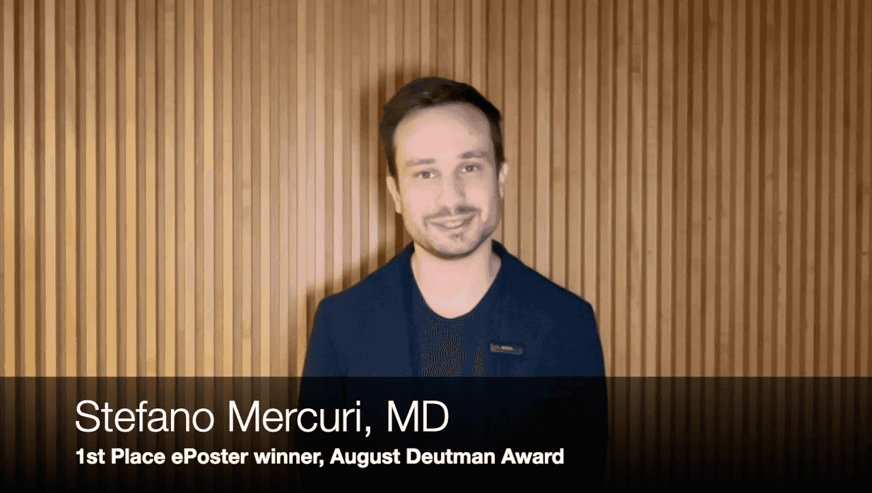 Stefano Mercuri, MD, first author of the winning eposter “Genotype-phenotype correlations in a cohort of genetically determined Retinitis Pigmentosa (RP) Italian patients with Rho gene mutations”