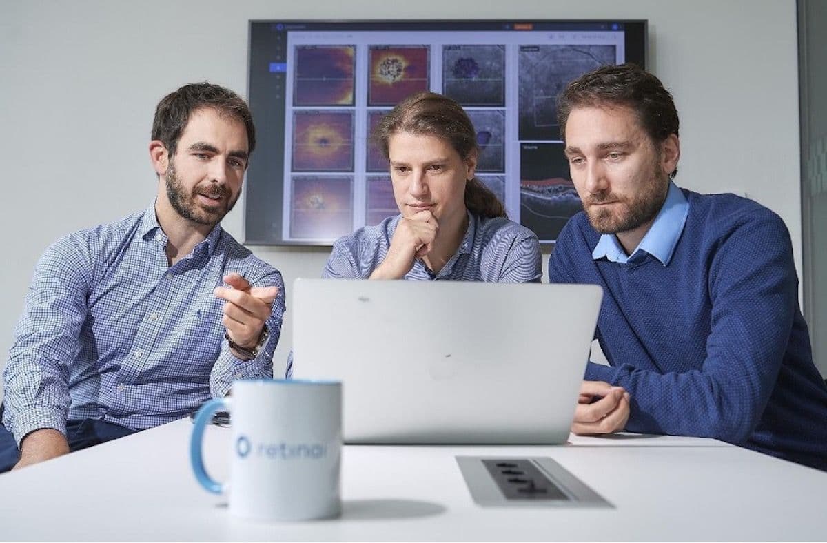 From left: Carlos Ciller, PhD, CEO, co-founder and Chairman Ikerian AG and RetinAI US Inc.; Stefanos Apostolopoulos, PhD, CTO and co-founder Ikerian AG and RetinAI US Inc.; Sandro De Zanet, PhD, Chief Scientific Officer and co-founder, Ikerian AG and RetinAI US Inc. (Image credit: Ikerian AG)