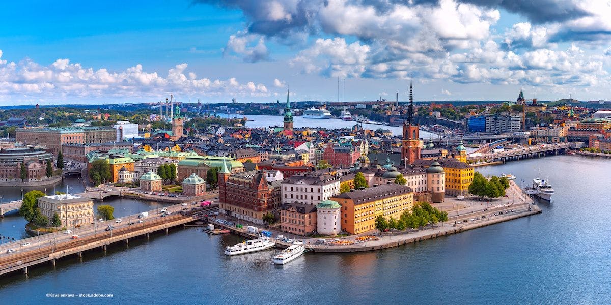 An aerial photo of Stockholm, Sweden. Image credit: ©Kavalenkava – stock.adobe.com