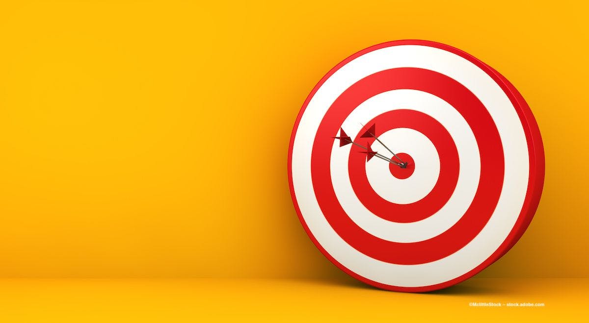 Arrows hit a target on a yellow background. Image credit: ©MclittleStock – stock.adobe.com