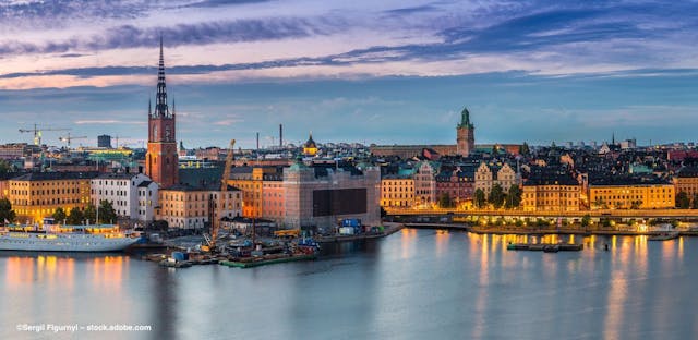 A view from the water of Stockholm at dawn. Image credit: ©Sergii Figurnyi – stock.adobe.com