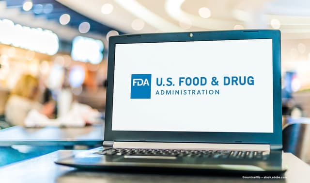 The US FDA logo on a laptop screen. Image credit: ©monticellllo – stock.adobe.com