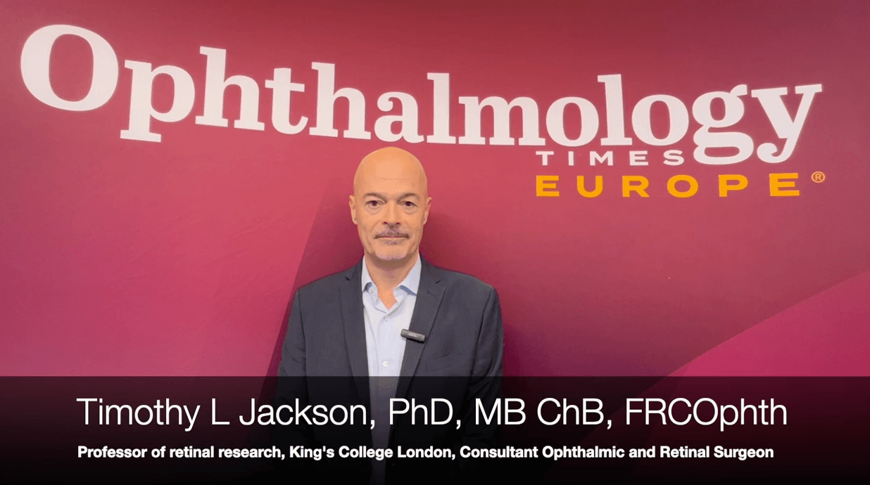 Timothy L Jackson PhD, MB ChB, FRCOphth, speaks about a combination therapy for VEGF-A/C/D inhibition with sozinibercept and ranibizumab