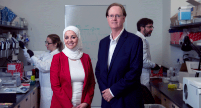 Mayssa Attar, Ph.D., Vice President, Research, Nonclinical and Translational Sciences and Mike Robinson, M.D., Vice President, Clinical Development, Ophthalmology. (Image courtesy of AbbVie)