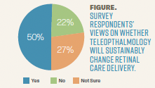 Figure. Survey respondents' views on whether teleophthalmology will sustainably change retinal care delivery