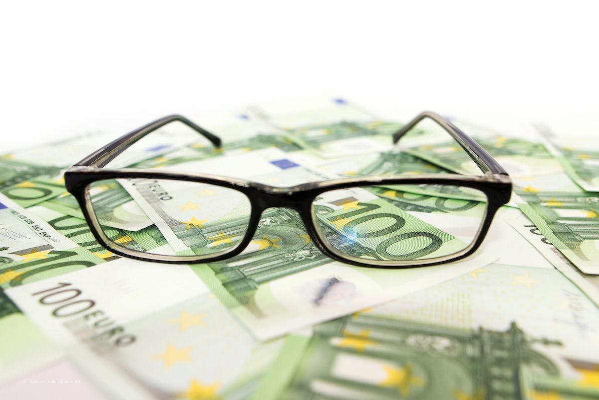 A pair of glasses sits on a pile of Euro banknotes. Image credit: ©Tania – stock.adobe.com