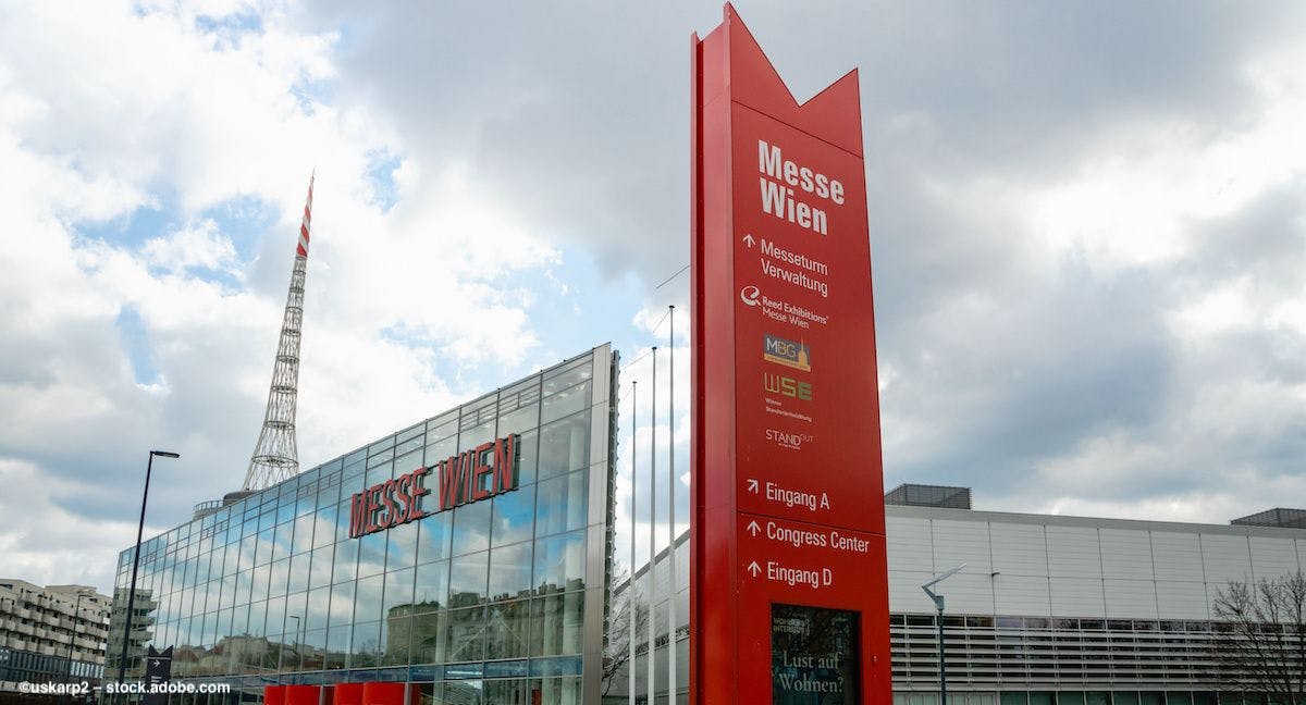 The exterior of the Messe Wien Exhibition & Congress Centre in Vienna, Austria. Image credit: ©uskarp2 – stock.adobe.com