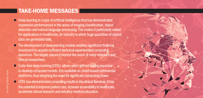 take-home message: code-free deep learning, next phase of AI-enabled healthcare