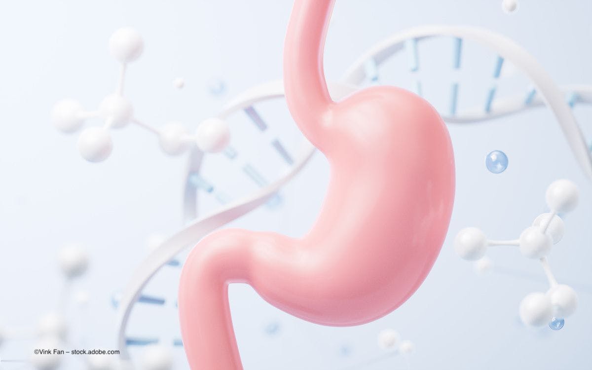 An illustration of a stomach and DNA strands. Image credit: ©Vink Fan – stock.adobe.com