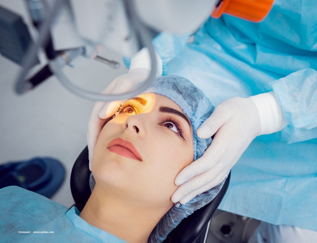 A woman undergoes screening before eye surgery.  Image credit: ©romaset – stock.adobe.com