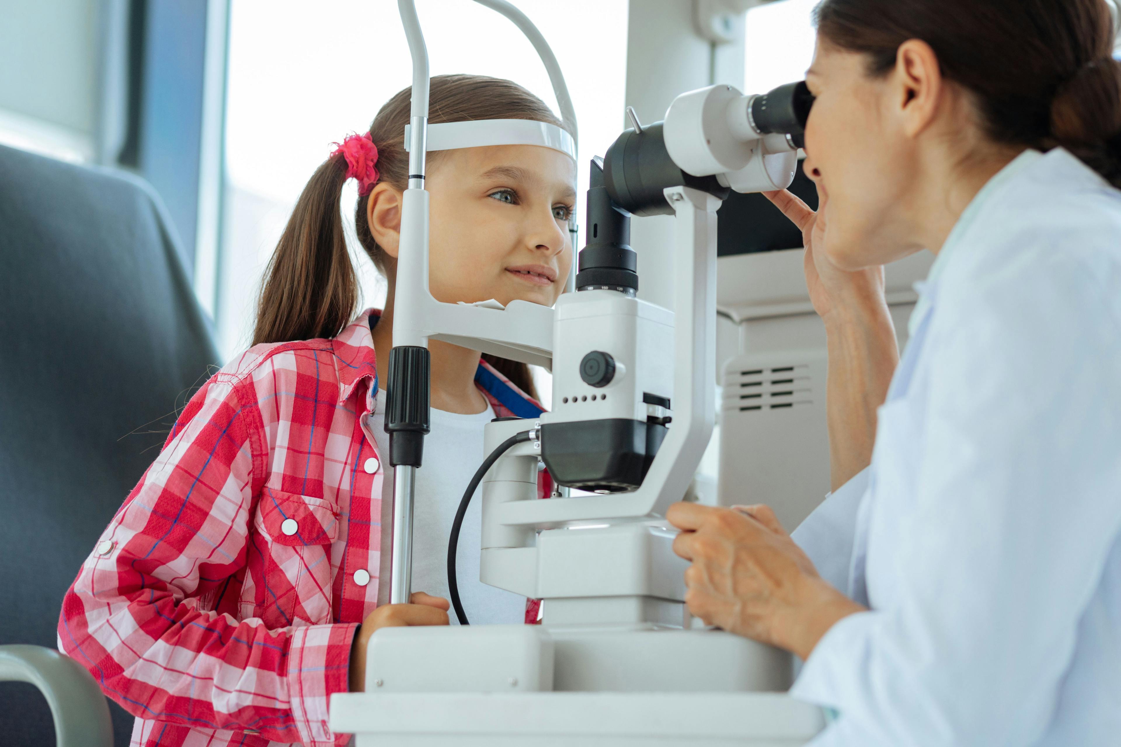 Child getting vision screening