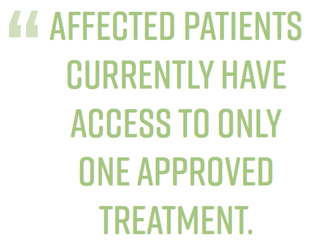 Affected paitents with X-linked retinitis pigmentosa currently have access to only one approved treatment.