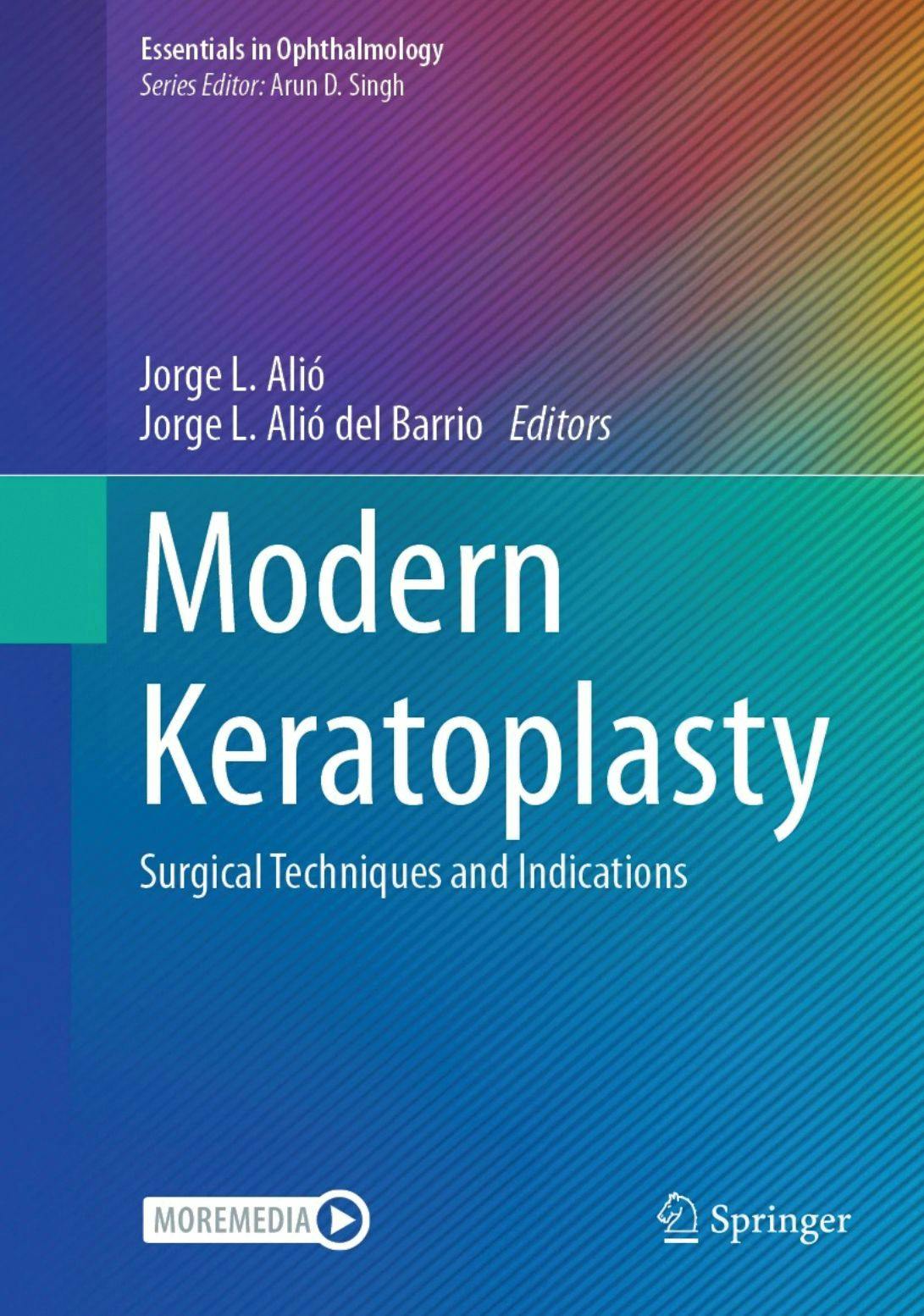 The cover of "Modern Keratoplasty: Surgical Techniques and Indications." Image used with permission from Springer Nature.