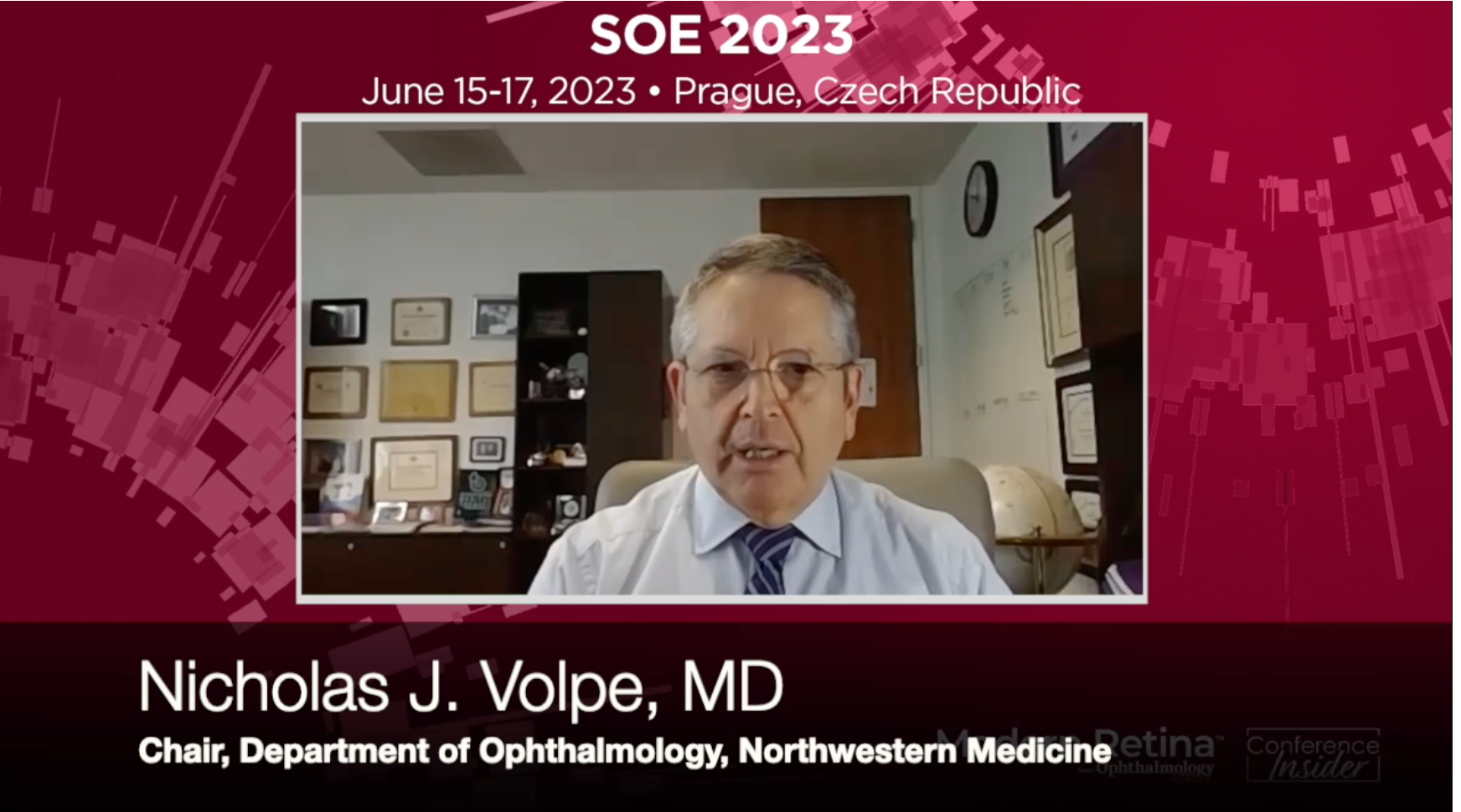 Via video chat, Nicholas Volpe, MD shares insights from his talk titled "Optic Neuropathy Versus Maculopathy"