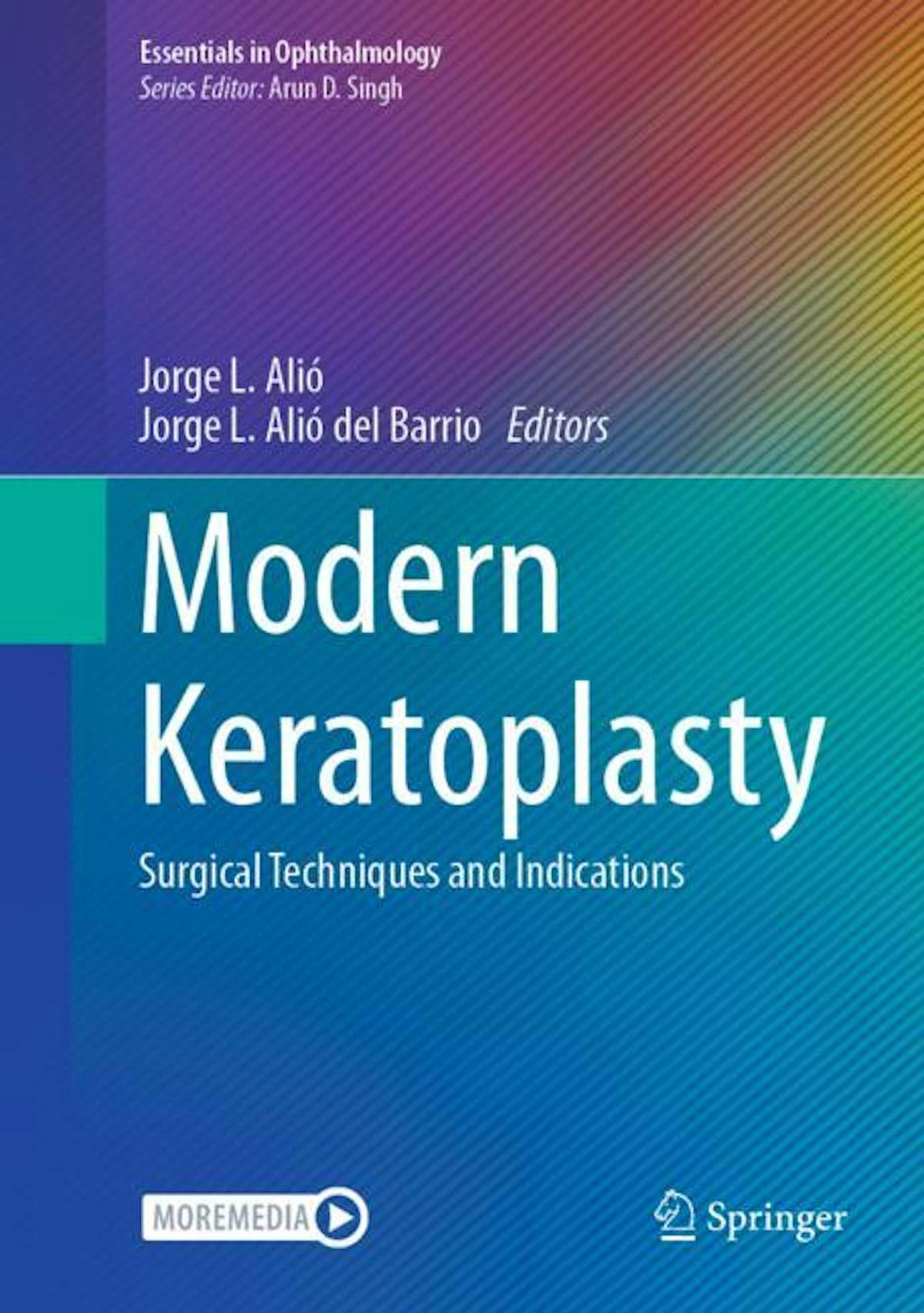 The cover of "Modern Keratoplasty: Surgical Techniques and Indications." Image used with permission from Springer Nature.